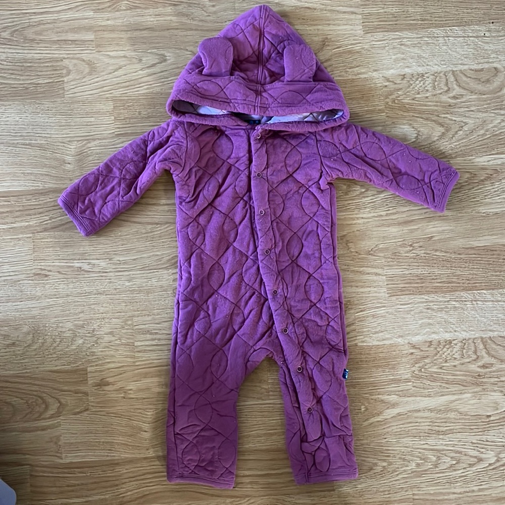 KicKee Pants Quilted Hoodie Coverall Sherpa-Lined